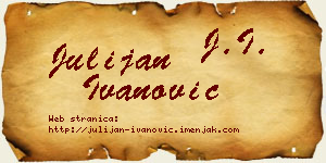 Julijan Ivanović vizit kartica
